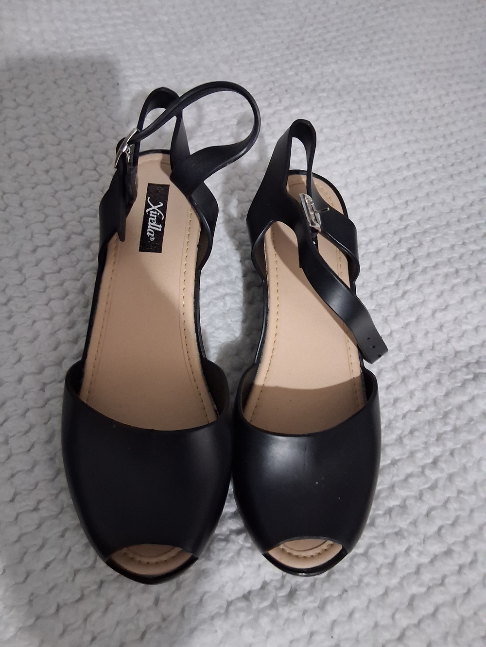 Classic Black Peep-Toe Slingback Sandals